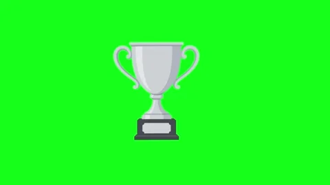 Trophy animated silver cup award shining and sparkling for winner achieveme.. Stock Footage 341906201