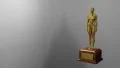 Trophy award ceremony intro with space for title text nomination gold lady HD Footage