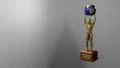 Trophy award ceremony intro with space for title text nomination gold man globe HD Footage