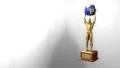 Trophy award ceremony intro with space for title text nomination gold man globe HD Footage