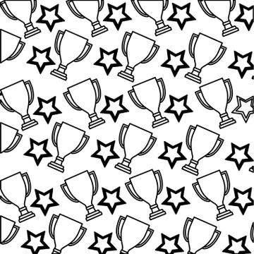 Trophy award cup with star pattern Stockillustratie
