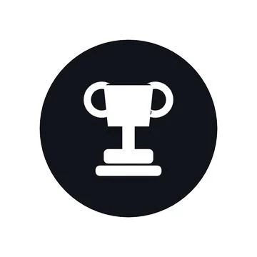 Trophy Award Icon Black Circle Button Business Finance Symbol Vector Illustrazione stock