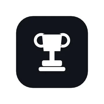Trophy Award Icon Black Rounded Square Button Business Finance Symbol Vector Illustrazione stock