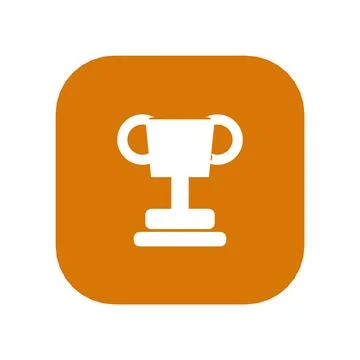 Trophy Award Icon Color Rounded Square Button Business Finance Symbol Vector Illustrazione stock
