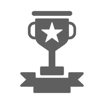 Trophy, award icon. Gray vector graphics. Stock Illustration