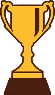 Trophy award in two colors Stock Illustration