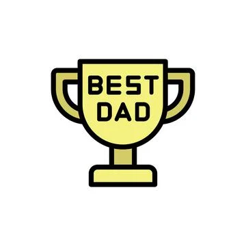 Trophy, Best Dad icon. Simple color with outline vector elements of cultural Stock Illustration