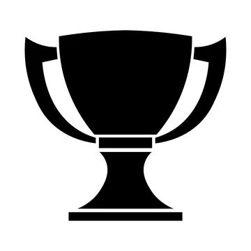 Trophy black vector icon on white background Stock Illustration