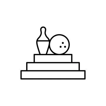 Trophy bowling icon. Simple line, outline vector elements of prize icons for ui Illustrazione stock