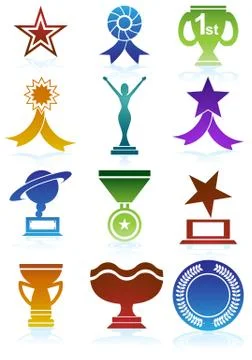 Trophy buttons 스톡 일러스트