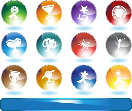 Trophy buttons Stock Illustration