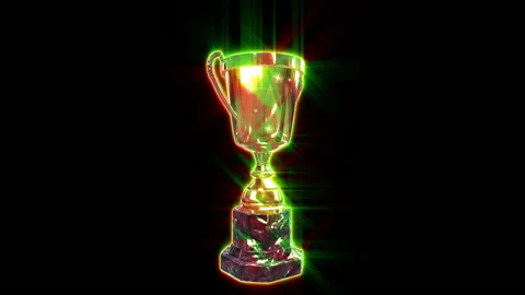 Trophy celebration confetti loop animation Stock Footage 146962339