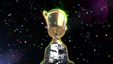 Trophy celebration confetti loop animation Stock Footage 146963024