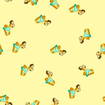Trophy check mark isometric icon seamless pattern Stock Illustration
