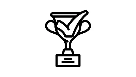 Trophy check mark line icon animation Stock Footage 326759825