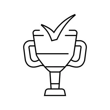 Trophy check mark line icon vector illustration Illustrazione stock