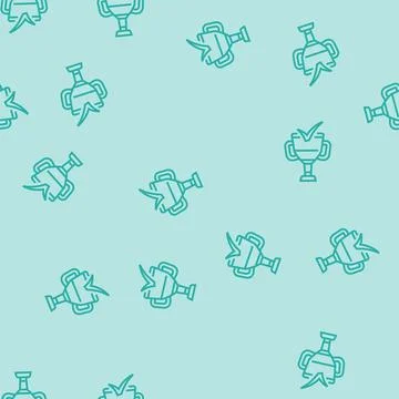 Trophy check mark line seamless pattern Stock Illustration