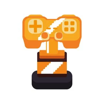 Trophy control pixel video game play icon. Vector graphic Stock Illustration