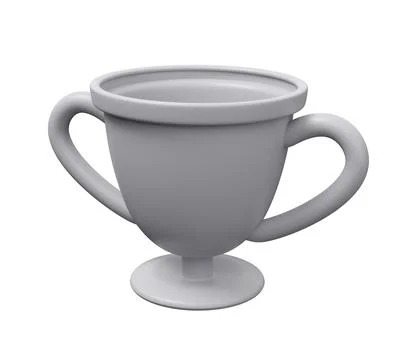 Trophy cup 3d icon. 3d render minimal cartoon illustration Stock Illustration
