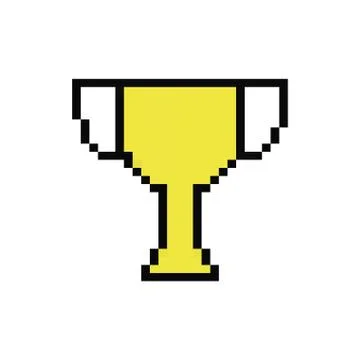 Trophy cup 8 bits pixelated style icon Illustrazione stock