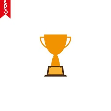 Trophy cup, award, vector icon in flat style Stock Illustration