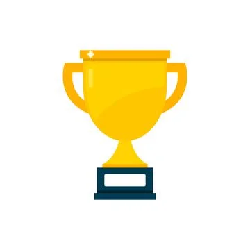 Trophy cup, award, vector icon in flat style Stock Illustration