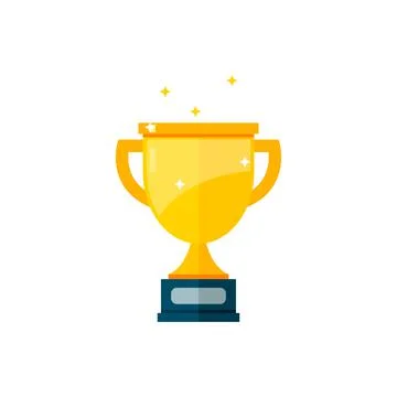 Trophy cup, award, vector icon in flat style Stock Illustration