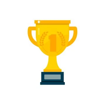 Trophy cup, award, vector icon in flat style Stock Illustration
