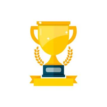 Trophy cup, award, vector icon in flat style Stock Illustration