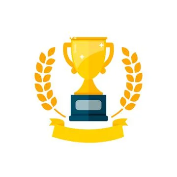 Trophy cup, award, vector icon in flat style Stock Illustration
