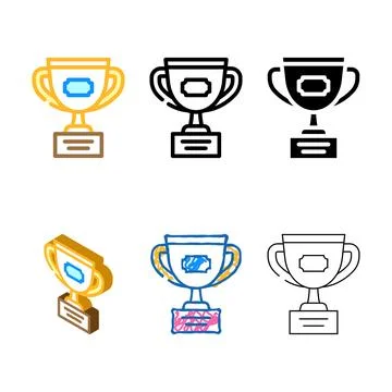 Trophy cup color icon vector clean Stock Illustration