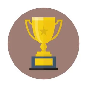 Trophy Cup Flat Icon Stock Illustration