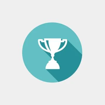 Trophy cup flat icon with long shadow Illustrazione stock