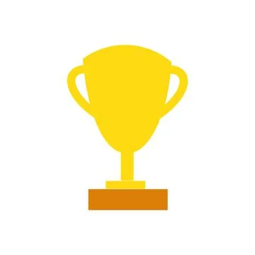 Trophy cup flat icon on white background for web and mobile Stock Illustration