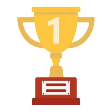 Trophy Cup flat icon, winner and award Stock Illustration
