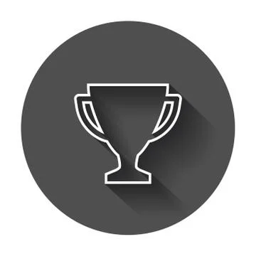 Trophy cup flat vector icon in line style. Simple winner symbol. Illustration Illustrazione stock