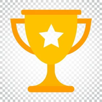 Trophy cup flat vector icon. Simple winner symbol. Gold illustration on isola Stock Illustration