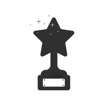 Trophy cup in the form of a star. dark icon on white background Stock Illustration