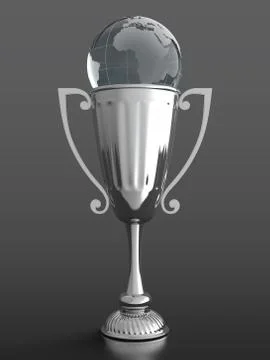 Trophy cup with glass globe Stock Illustration