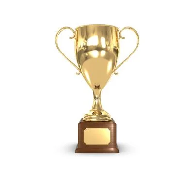 Trophy cup gold front Stock Illustration