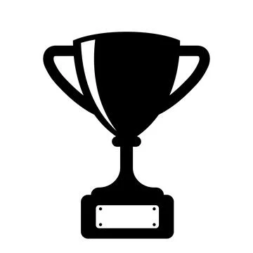 Trophy cup icon. Black cup isolated on white background. Winner's Cup. Victor Stock Illustration