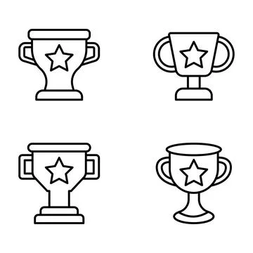 Trophy Cup Icon Collection Illustrazione stock