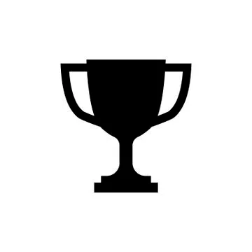 Trophy cup icon in flat style Simple winner symbol Stock Illustration