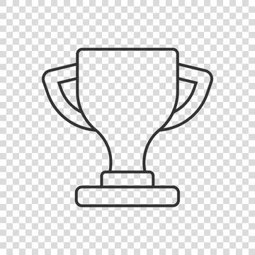 Trophy cup icon in flat style. Goblet prize vector illustration on isolated b Stock Illustration