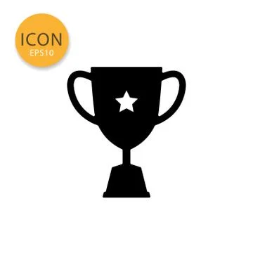Trophy cup icon isolated flat style. イラスト素材