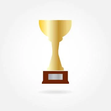 Trophy cup icon isolated on white background. Gold winning champions cup. Vector Stock Illustration