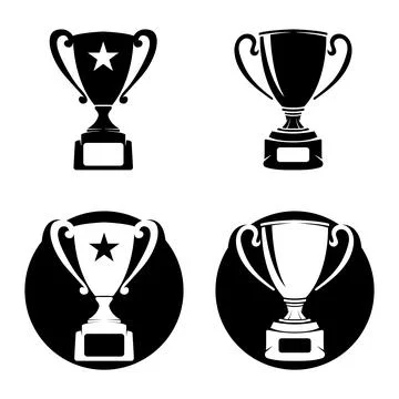 Trophy cup icon logo vector Stock Illustration