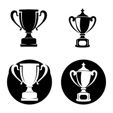 Trophy cup icon logo vector Stock Illustration