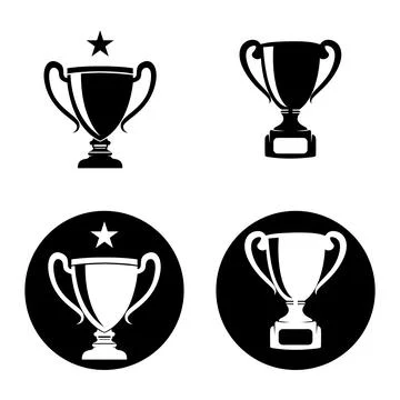 Trophy cup icon logo vector Stock Illustration