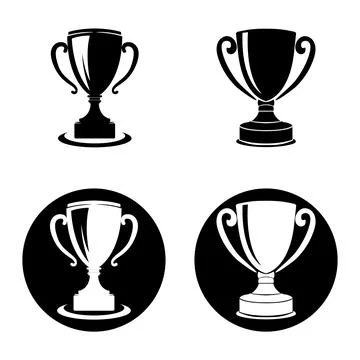 Trophy cup icon logo vector Stock Illustration